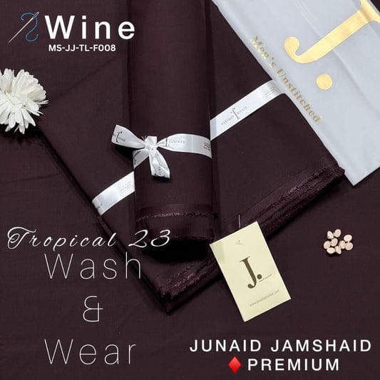 J Dot Premium Summer Tropical Unstitched Suit for E4-50 Wine