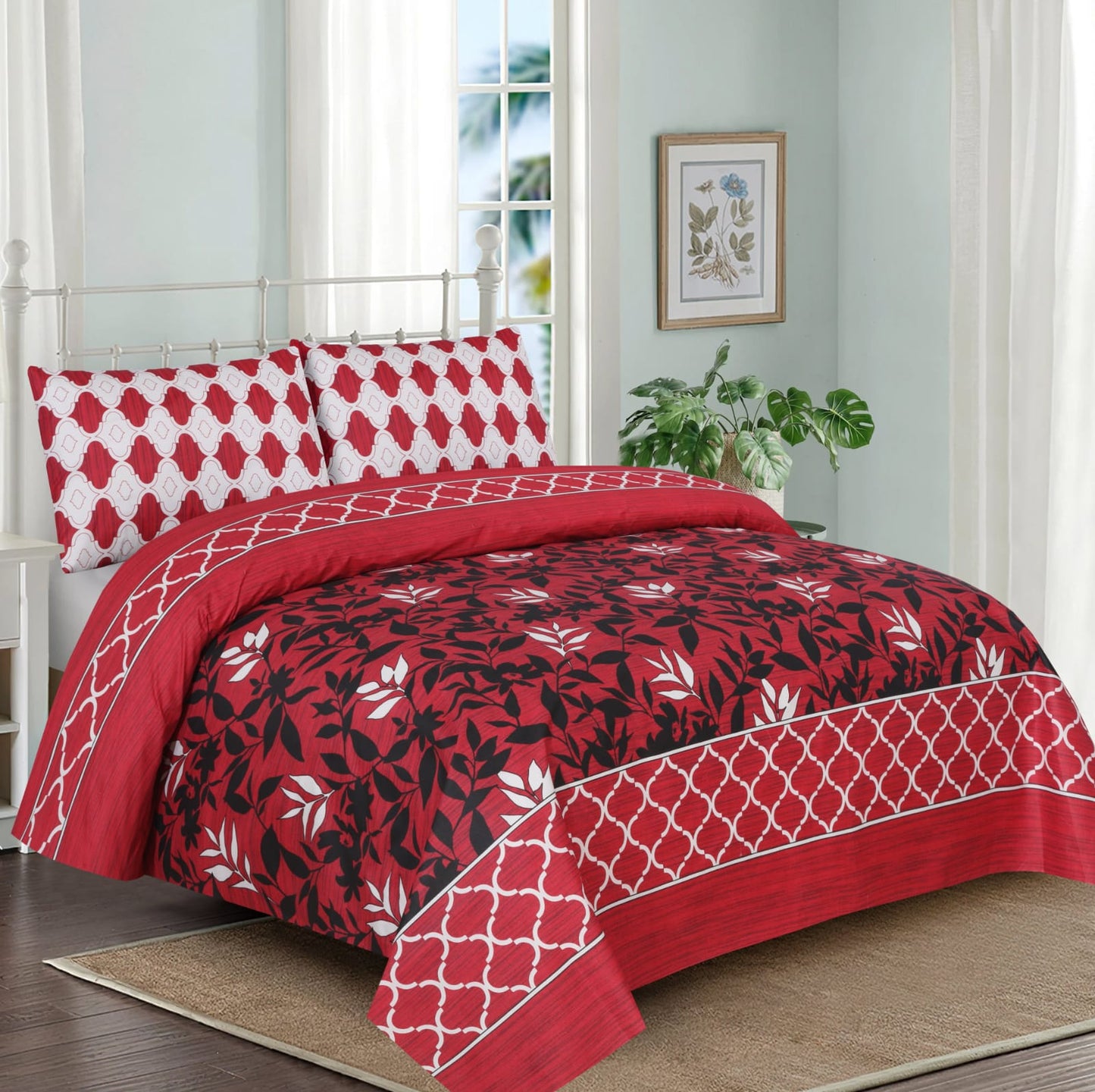 Red Black- Bed Sheet set