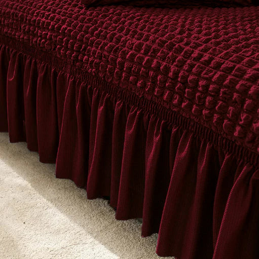 Bubble Turkish Sofa Cover - Maroon