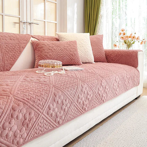 Mat Ultrasonic Sofa Covers - Maroon