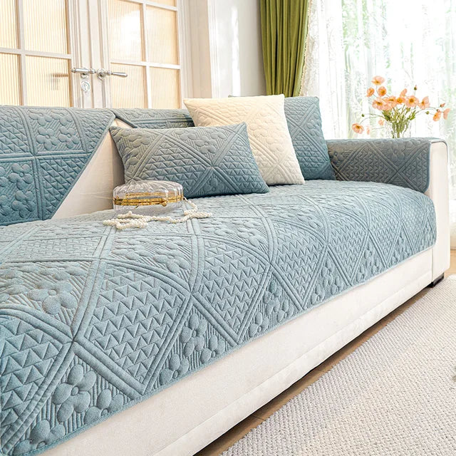 Mat Ultrasonic Sofa Covers - Zinc
