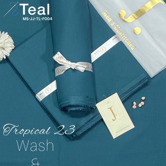 J Dot Premium Summer Tropical Unstitched Suit for E4-07 Teal