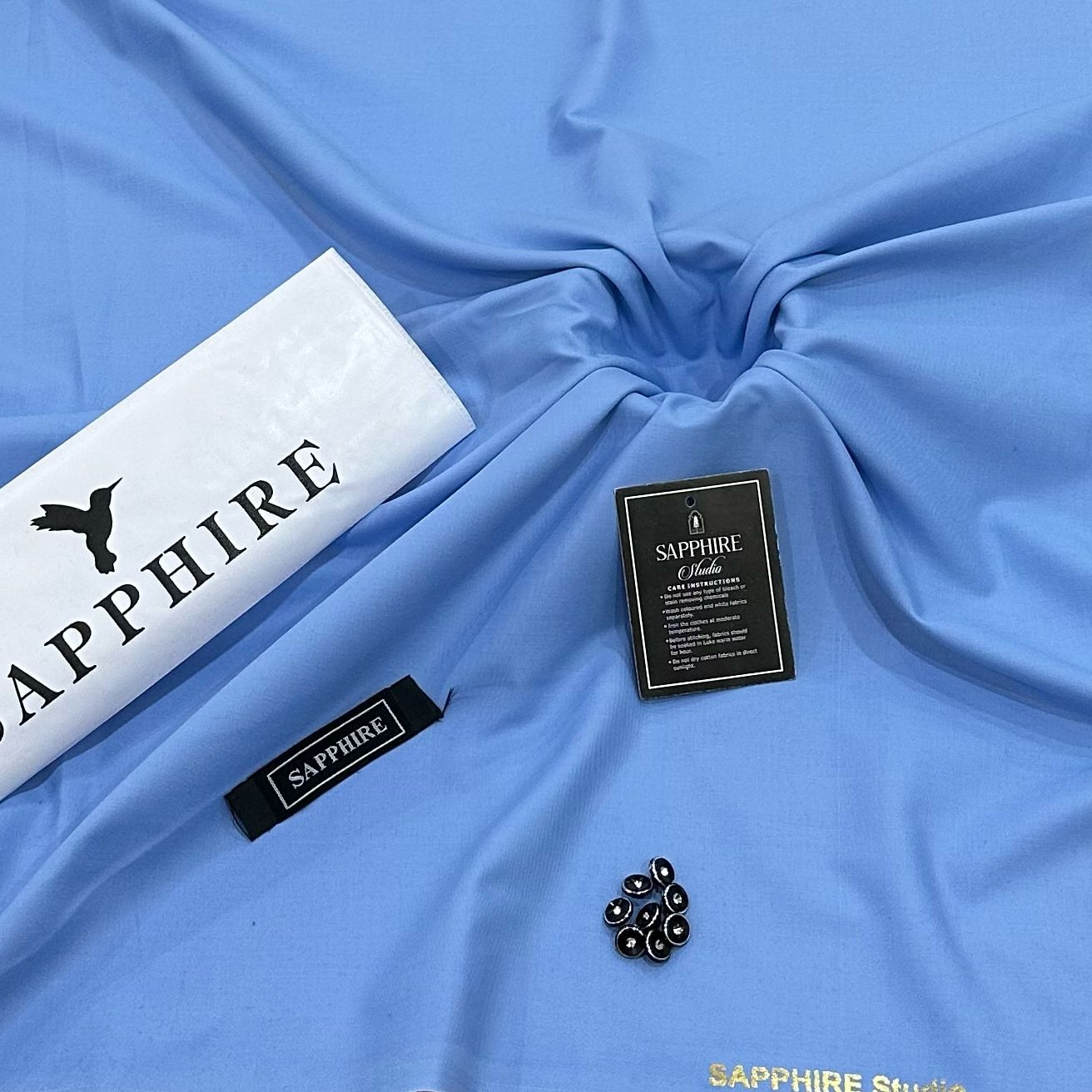 Sapphire Wash and Wear Unstitched Suit for Men E4-16 Sky blue