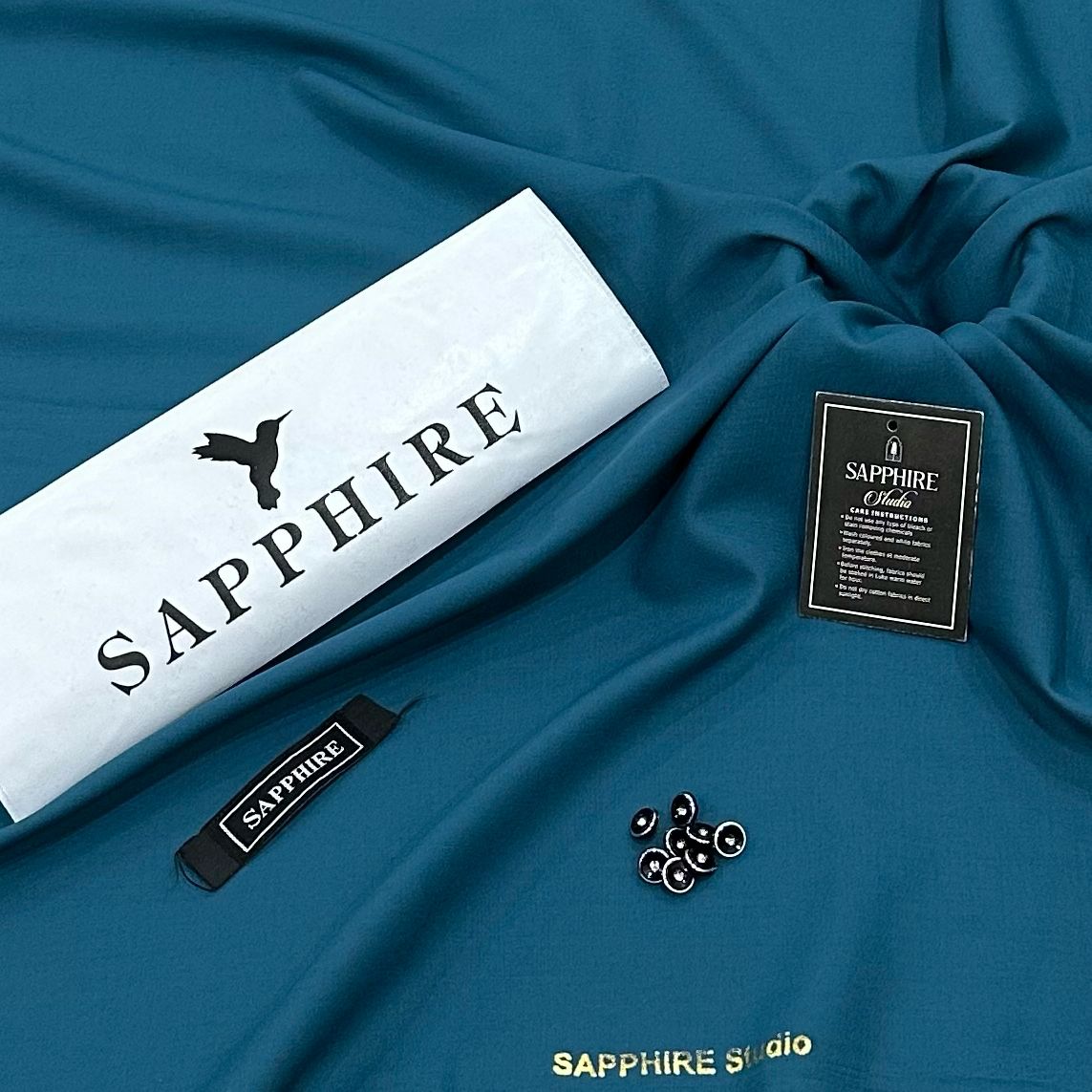 Sapphire Wash and Wear Unstitched Suit for Men E4-13 Dark blue