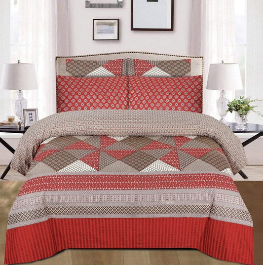 Red and gray- Bed Sheet set