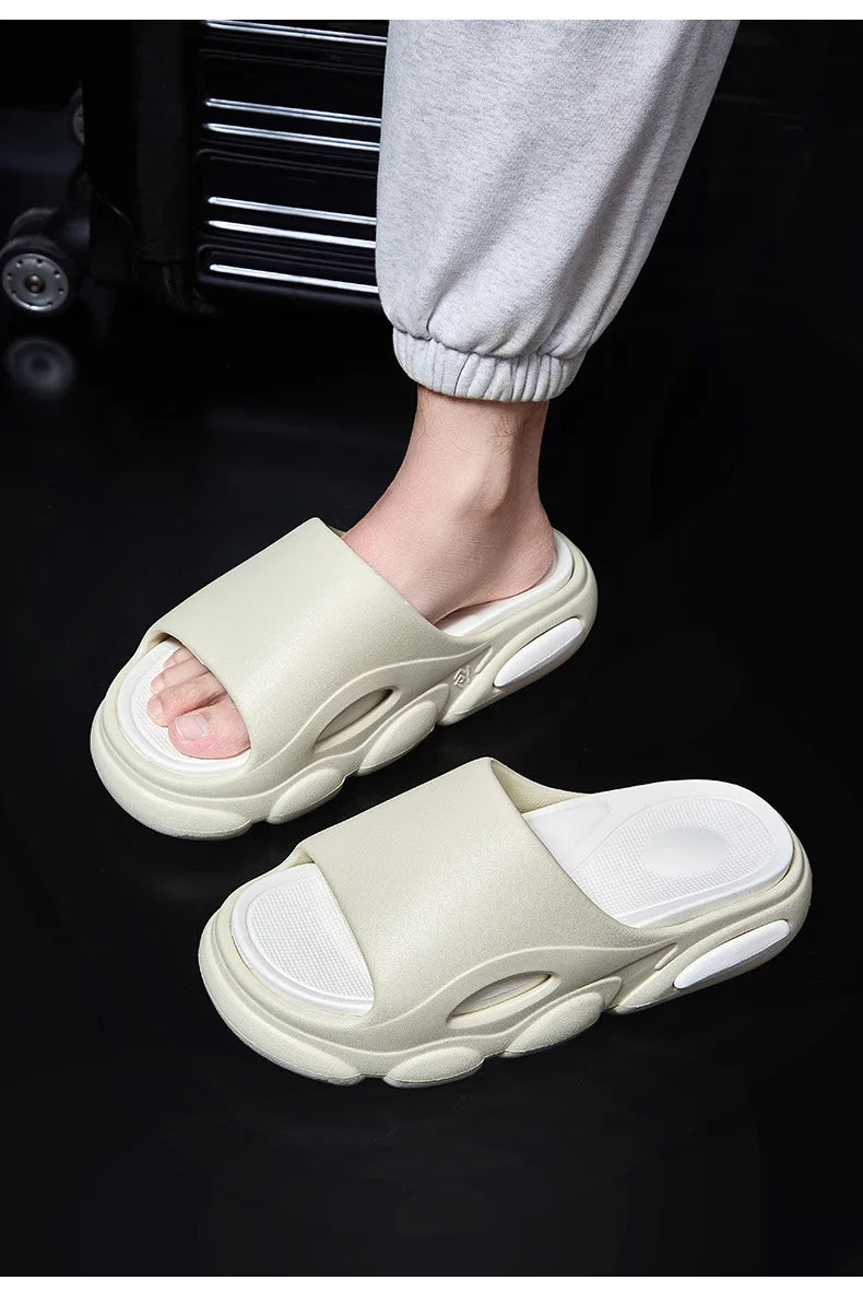 Thick Sole Soft House Slipper For Men/Women - Thick Bottom Increases Leg Length - Height Boosted House Chappal (White)