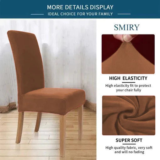 Fitted Style Cotton Jersey Chair Cover - Light Brown