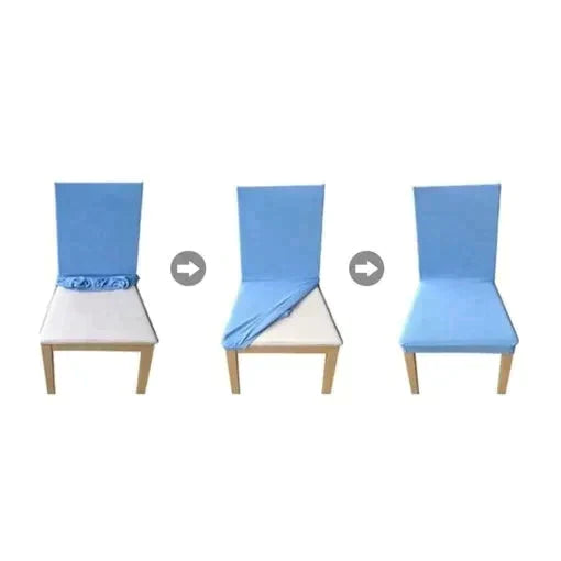 Fitted Style Cotton Jersey Chair Cover -Blue