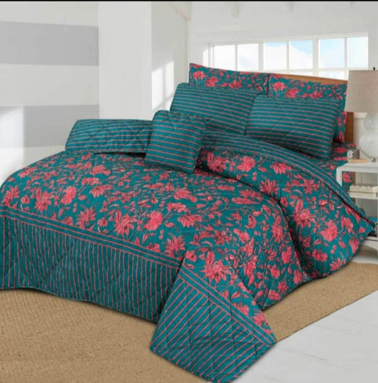 RED GRASS SUMMER COMFORTER SET- 7 PCS