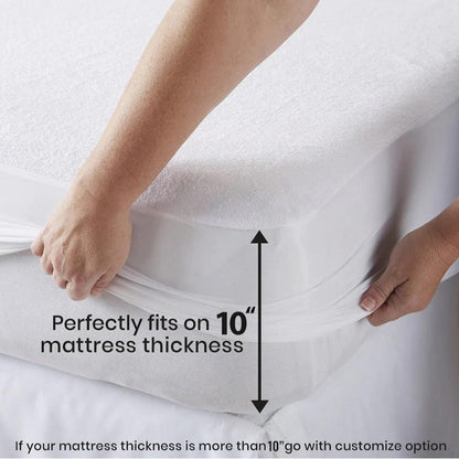 Solid Quilted 100% Waterproof Mattress Protector For Double Bed - Navy Blue