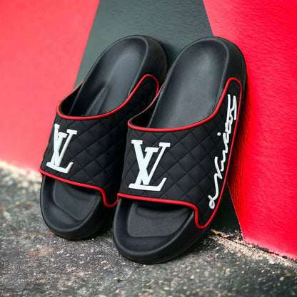 Medicated Black L-V  - So Soft & Comfortable Slippers Black