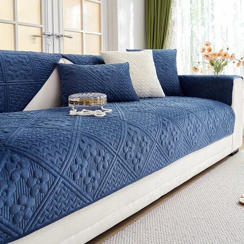Mat Ultrasonic Sofa Covers - Navy Blue