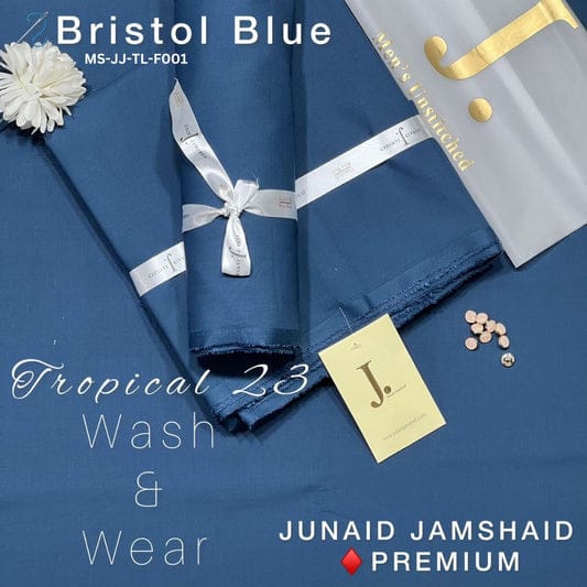 J Dot Premium Summer Tropical Unstitched Suit for E4-17 Bristol blue
