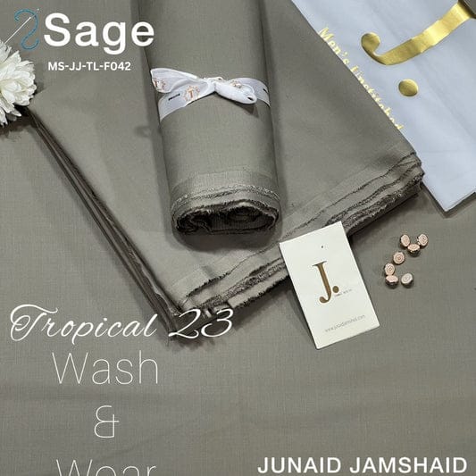 J Dot Premium Summer Tropical Unstitched Suit for E4-25 Sage