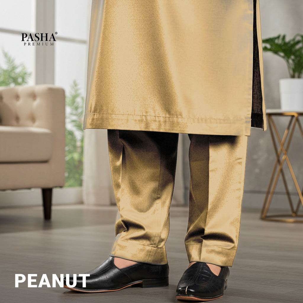 Pasha Premium | 100% Soft Egyptian Cotton | Luxurious Unstitched Fabric (Peanut)
