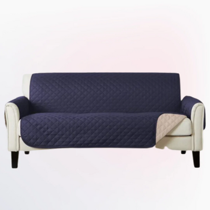 COTTON QUILTED SOFA RUNNER - SOFA COAT (BLUE)