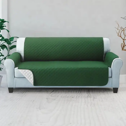 COTTON QUILTED SOFA RUNNER - SOFA COAT (GREEN)