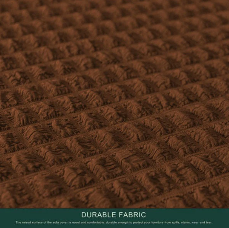 RUFFELED SUR SUCKER TURKISH SOFA COVER - Copper Brown