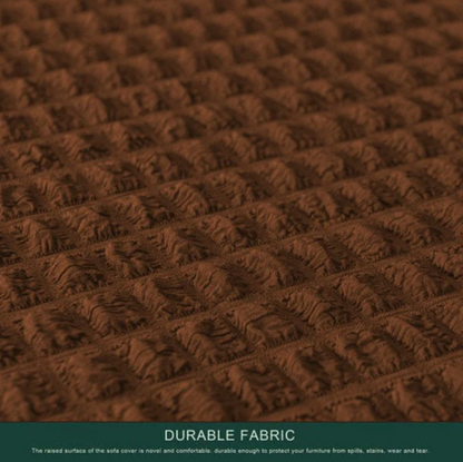RUFFELED SUR SUCKER TURKISH SOFA COVER - Copper Brown