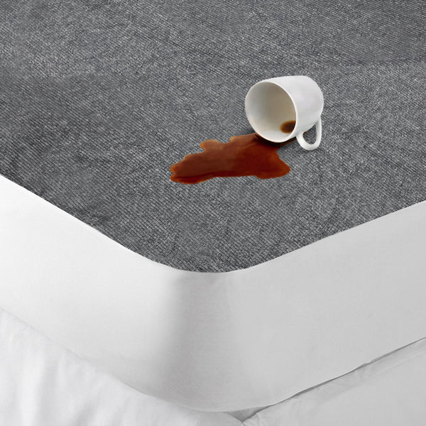 Jointless Recommended Premium & Export Quality Terry Cotton 100% Waterproof Fitted Style Mattress Protector- Grey Colour