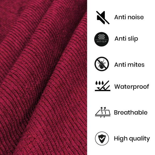 Jointless Recommended Premium & Export Quality Terry Cotton 100% Waterproof Fitted Style Mattress Protector- Maroon Colour