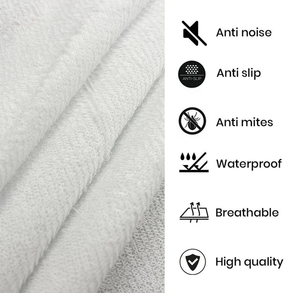 Jointless Recommended Premium & Export Quality Terry Cotton 100% Waterproof Fitted Style Mattress Protector- White Colour