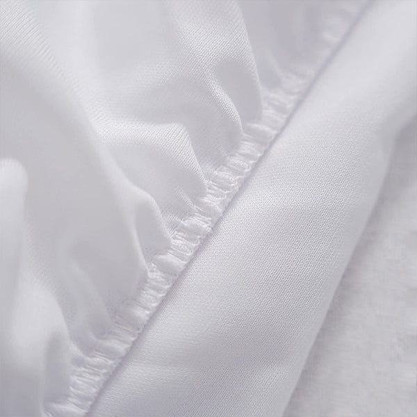 Jointless Recommended Premium & Export Quality Terry Cotton 100% Waterproof Fitted Style Mattress Protector- White Colour