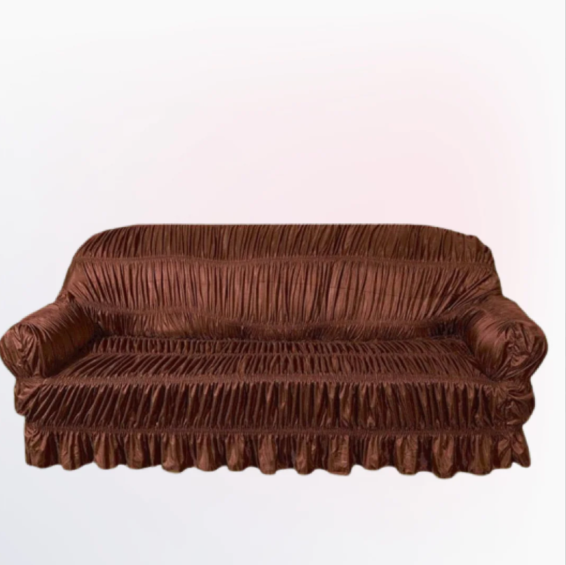 Twill Jersey Sofa Covers - Elastic Sofa Covers (Copper Brown)