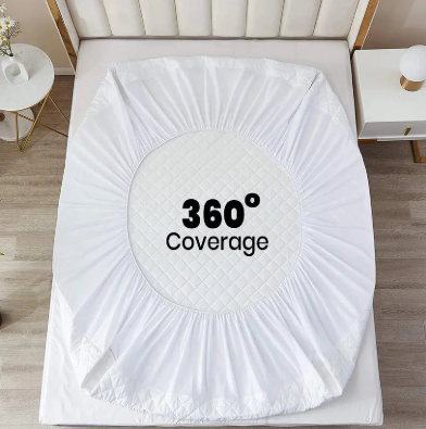 Ultra Soft Cotton Quilted 100% Waterproof Mattress Protector For Double Bed - Hot Brown