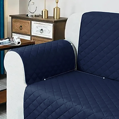 WATERPROOF COTTON QUILTED SOFA COVER - SOFA RUNNERS (Blue)