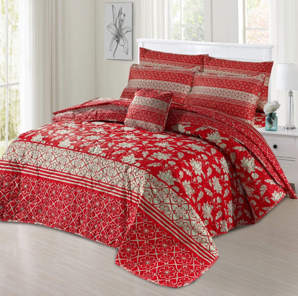 CRIMSON SUMMER COMFORTER SET- 7 PCS