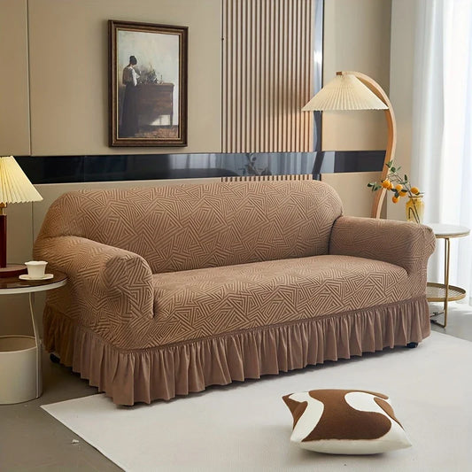 New Zigzag Pattren Strechable Sofa Covers - Copper