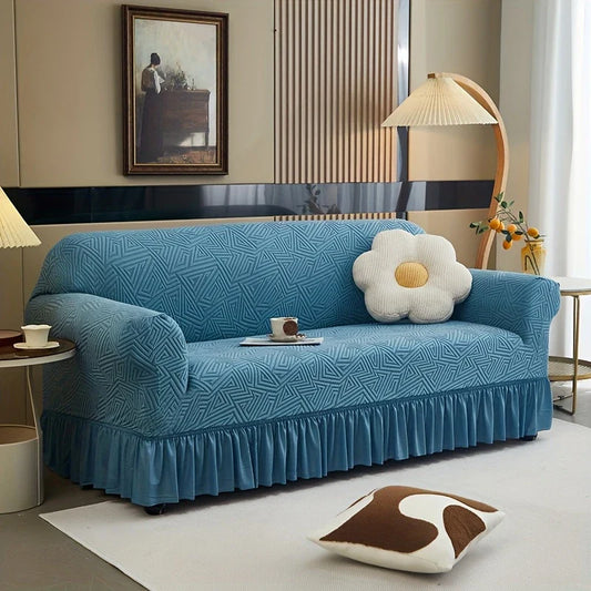 New Zigzag Pattren Strechable Sofa Covers - Zinc
