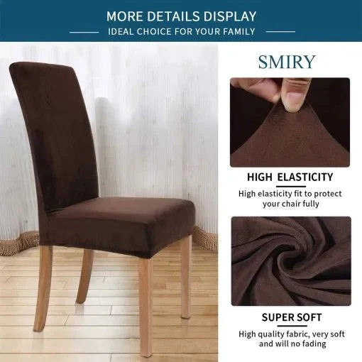 Fitted Style Cotton Jersey Chair Cover - Dark Brown