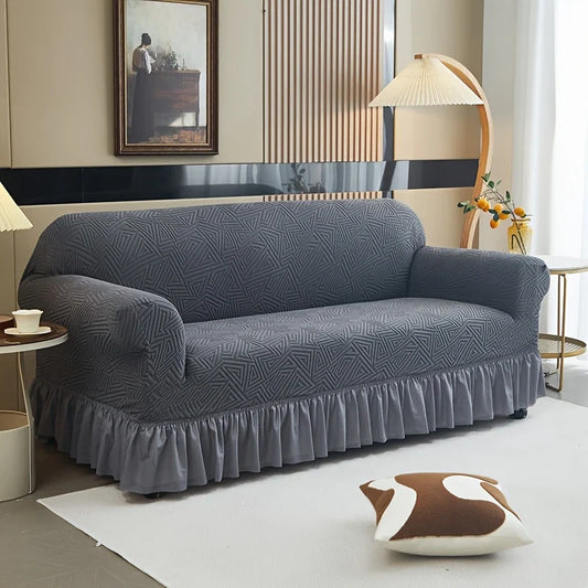 New Zigzag Pattren Strechable Sofa Covers - Grey